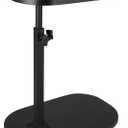 C Shaped Side Table,Adjustable Height C Table End Table for Couch,360Swivel Couch Side Tables Slide Laptop Desk for Sofa/Bed/Bathtub/Rotating Tabletop (Concavity Black)