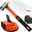 Floor Gap Fixer Tool Kit With Rubber Mallet & 10 Reusable Sticky Pads& 2 Knee Pads,Suction Cup Laminate/Vinyl Flooring Tool For Fix Gaps,Heavy Duty Floor Gap Repair Kit For Vinyl Plank Hardwood Floor