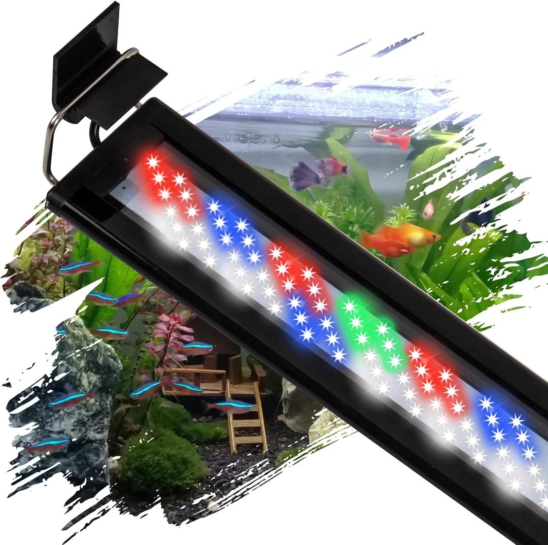 Led Aquarium Light, Full Spectrum Fish Tank Lights, 55/75 Gallon Freshwater Fishtank Hood Lighting for Grow Fish, Plants, Adjustable from 48 to 54 Inch Led Aquarium Light, Full Spectrum Fish Tank Lights, 55/75 Gallon Freshwater Fishtank Hood Lighting for Grow Fish, Plants, Adjustable from 48 to 54 Inch