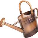 1 Gallon Metal Watering Can with Removable Spout, Nice Galvanized Steel Water Can with Embossed Design for Indoor and Outdoor Plants (Bronze)