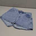 Women's Solid Denim Distressed Shorts Non Stretch Classic Casual Ripped Jean Knee Length Shorts, Size M