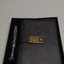 WEMATE Diary with Lock, A5 PU Leather Journal with Lock 240 Pages, Vintage Locks Journal Password Notebook with Pen, Locks Diary Planner Organizer for Men and Women, 8.6x5.8in Black