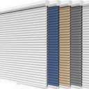 Blackout Cellular Shades Single Cell Cordless Room Darkening Shade for Windows Bedroom, Thermal and Easy to Pull Down & Up, White, 34x64 (34W x 64H)