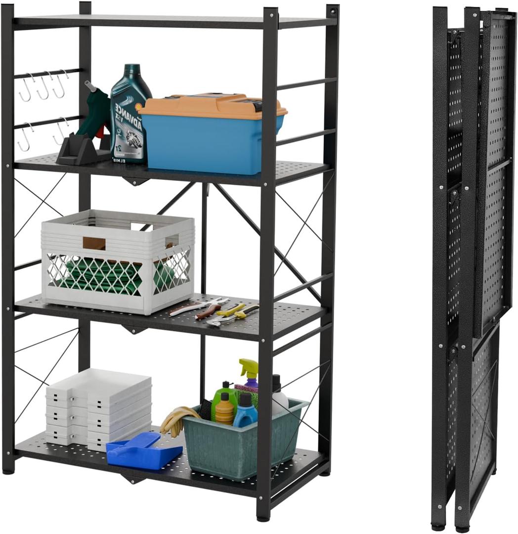 4 Tier Greenhouse Shelving Unit, Plant Stand, 1 Pack, Black