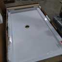DreamLine SlimLine 34 in. D x 60 in. W x 2 3/4 in. H Center Drain Single Threshold Shower Base in White, DLT-1134600