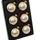 Kurt Adler 6 Piece Shiny Gold Glass Ball Ornament Box Set, 65mm