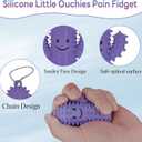 1pc Silicone Little Ouchies Pain Fidget - Cactus Pain Stim Tool for Adults, Spiky Grippie Keychain, Hard Spiky Sensory Toy for Anxiety Relief and Focus Enhancement (Blue)