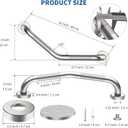 16 Inch Angled Shower Grab Bar, Munzong 2 Pack Anti Slip Satin Brushed Nickel Bathroom Grab Bar, Knurled Bathroom Balance Bar,Safety Hand Rail Support Handicap Elderly Injury Senior Assist Bath Handle
