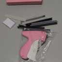 Handheld Stitch Tag Gun for Clothes, Quick Clothing Fixer, Tagging, Sewing Kit Includes 6 Needle, 1000 Black Fasteners & 1000 White Fasteners, Pink