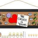 Cork Board Bulletin Board, 5.5x16.5inch Small Enamel Pin Board, Bulletin Board for Wall, Pin Board Cork Board for Brooch Pin Storage Display (Black)