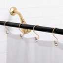 Bath Bliss 12 Pack S-Hook Shower Curtain Rings | Bathroom | Metal S Shaped Hooks | Easy Glide | Easy to Install | Hang Mugs, Pans, Towels | Satin Gold