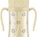 GROSMIMI Flip Top Spill Proof Sippy Cup, PPSU, BPA Free, 10 oz, Stage 2 Straw for Toddlers (Bear)