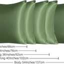 NTBAY Satin Body Pillowcase for Hair and Skin, Luxurious and Silky Pillow case with Envelope Closure, 20x54 Inches, Olive Green