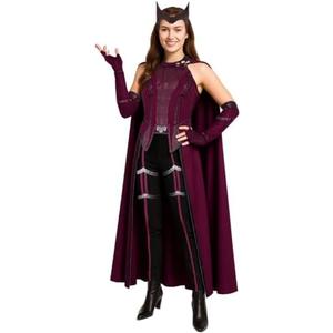 AMNPOLEN Women’s Cosplay Costume Red Cloak Top Pants Full Set Adults Halloween Party Fancy Dress Up Outfits XXL