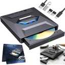7-in-1 External Blu-ray Drive USB 3.0 & Type-C Portable BD/DVD/CD Burner Writer Reader with 3 USB Ports Hub & SD/TF Card Reader 6X Blu-ray Optical Drive for Laptop Desktop
