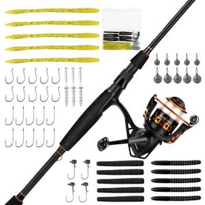 KastKing Brent Chapman Spinning & Casting Combo, Tailored Tackle Kits, Pre-spooled Design, IM6 Graphite 2Pc Blanks, 5.2:1 Gear Ratio, 9 + 1/5 + 1 Ball Bearings, Stainless Steel Guides, EVA Handles