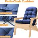 Adirondack Chair Cushion, High Back Patio Cushions with Adjustable Ties, 48.8x20.4x4.3, Waterproof Tufted Pillow, Fade Resistant Seat Rocking Chair Cushion for Indoor/Outdoor, Royal Blue, 1, Count of 1