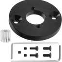 Aluminum Motor Mount Plate 390 to 540/550 Motor Base Bracket w/13T Gear Compatible with MN86S MN86 MN86KS MN86K MN128 1/12 RC Car Upgrade Parts (Black)