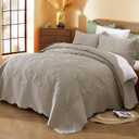 Cmfshape Oversize King Bedspread 128"x120",3 Piece California King Quilt,Lightweight Blue Quilt Set for All Season,Modern Coin Pattern Bedding Set(1 Quilt,2 Pillowshams)