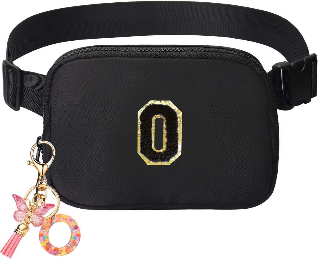 Fanny Pack Crossbody Bag Belt Bag，Graduation Gifts for Teen Girls Kids - Birthday Gifts for Girls,Friendship Gifts for Women,Friend Birthday Gifts, Cute Trendy Stuff.(Black-O)