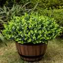 20 Bundles Artificial Plants for Outdoor Fake Plants for Spring Decoration,Faux Eucalyptus Plants for Planter UV Resistant Lifelike for Home Porch Garden（Green）