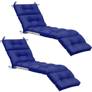 Kigley Chaise Lounge Cushions 75 x 22 x 5 Inches Soft Lounge Chair Cushion Spring/Summer Seasonal Replacement for Outdoor Indoor Home Office(Dark Blue,2 Pcs)
