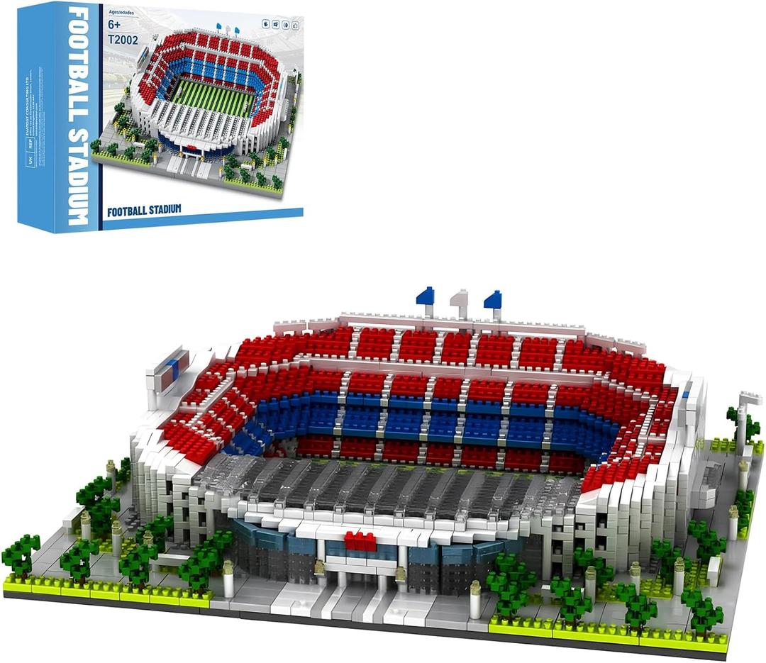 Barcelona Style Soccer Stadium Building Blocks Sets Toys Football Architecture Model Kits Gifts for Adults Kids Boys 3500+Pieces (Bszqc001)