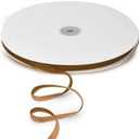 Velvet Ribbon for Christmas Tree Decoration Gift Wrapping Wreath DIY Crafts, Vintage Golden Brown Velvet Ribbon for Home Farmhouse Garland Party Decor St. Patrick's Day Decor 3/8" x 10 Yards x 1 Roll Pack Of 2