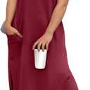 OLRIK Plus Size Maxi Dresses for Curvy Women 2026 Summer Casual Cap Sleeve Split Long Dress with Pockets Loose Fit (Red, XXL)
