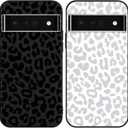 2 Pack Cute Cheetah Print for Google Pixel 6 Pro(5G) 6.2" Phone Case,Luxury Leopard Pattern Design Cases Soft Silicone TPU Shockproof Protective Cover for Women Girls-Black & White