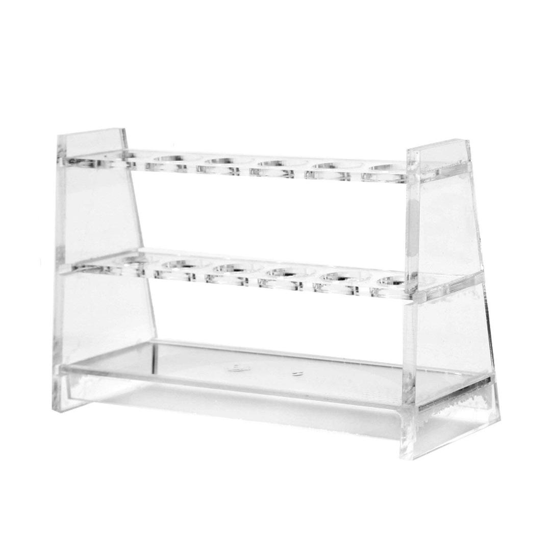 Acrylic Plastic Test Tube Rack Holder for 15ml 25ml Tubes Lab Tube Racks for Laboratory Exhibition Bar (10ml(6 Sockets))