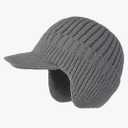 2026 New Cozy Head Beanie Hat with Brim and Ear Flaps for Men, Cozyhead Beanies for Men, Beanie Knitted Hat with Fleece Lining Grey