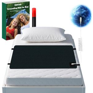 Grounding Mat for Bed: Grounding Pad for Sleeping - Anti-Slip PU Leather Grounded Mattress Pad Kit with Grounding Cord - Queen 27''60