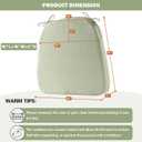 Battilo Chair Cushions for Dining Chairs with Ties, Indoor/Outdoor Kitchen Chair Pad with Non-Slip Backing, Dining Seat Cushion with Machine Washable Removable Cover, 16"x16"x2", Set of 4, Sage Green, 4 Count