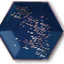 Harlow & Grey Erika Small Party Plates Set, 24 Ct Pack, 8 Elegant, Abstract Disposable Paper Dinnerware Supplies for Birthday, Wedding, Shower, Anniversary, Engagement, Holiday, Navy Blue & Rose Gold