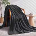 Knitted Weighted Blanket Kids, No Beads Heavy Blanket 40 x 60'' 7lbs, Breathable Chunky Knit Blanket, Cooling Weighted Blanket for Hot Sleepers, Christmas Home Decor (Dark Grey)