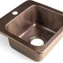 Monarch Abode 17092 Pure Copper Hand Hammered Baxter Bar Prep Sink (15 inches), Pure Copper