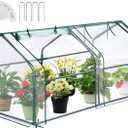 Greengro Mini Greenhouse, 71" x 36" x 36" Portable Greenhouses for Outdoors with Roll-up Zipper Door, Ground Stakes & 20 T-Shaped Plant Tags, Waterproof UV-Resistant Green House for Indoor