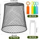 SOUJOY 10 Pcs Chicken Wire Plant Covers, 8 x 8 Inches Metal Garden Cloche with 30 Garden Stakes and 20 Waterproof Labels, Plant Protectors from Animals for Keeping Bunnies Chicken Squirrels Birds Out