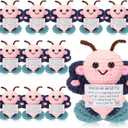 12 Pcs Funny Positive Emotional Crochet Butterfly Gifts Inspirational Motivational Gifts Crochet Animals Dolls Toys for Employee Appreciation Staff Coworker Volunteer Student Teacher
