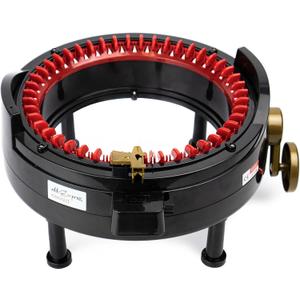 addiExpress King Size Knitting Machine, 46 Needles Circle Knit Loom Machine with Row Counter and Hand Crank, Black, 17.7 Inch
