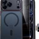 JUESHITUO Magnetic for iPhone 17 Pro Case: Upgraded [Full Camera Protection], with [1X Privacy Screen Protector] [Camera Button], 6.3" Case for iPhone 17 Pro, Black