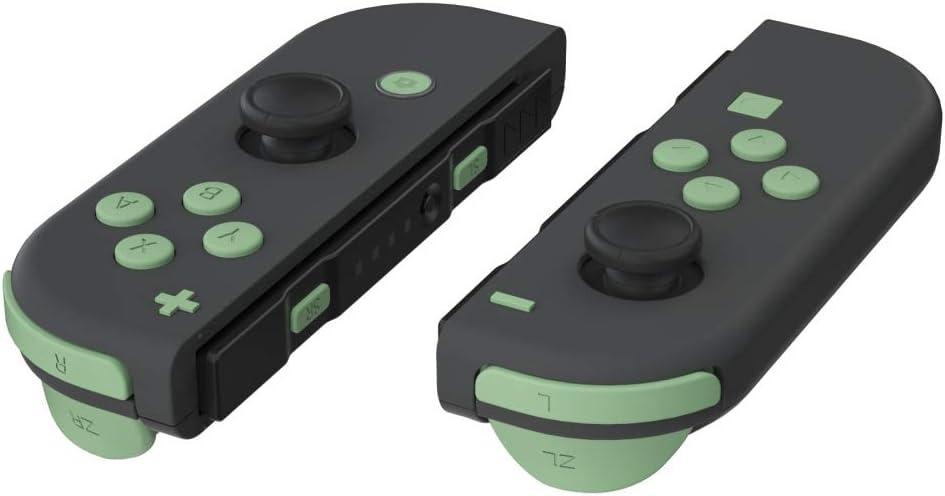 eXtremeRate DIY Full Set Buttons for Nintendo Switch & Switch OLED, Custom Replacement Buttons for JoyCon, ABXY Direction Keys SR SL L R ZR ZL + - Home Capture Trigger Buttons Springs - Matcha Green