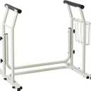 Deluxe Toilet Safety Frame, Freestanding with Magazine Rack, 300lb Capacity | Adjustable Height Bathroom Rail for Seniors, Disabled & Surgery Recovery