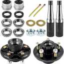 RigsNParts Trailer Idler Hub Kits with 5 on 4.5" Bolt Idler Hub & Round #84 Trailer Axle Spindle Fit for 3500 lb, Sets of 2