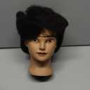 headdoll Afro Curly Mannequin Head with 100% Human Hair Curly Hair Hairdresser Hair Styling Cosmetology Manikin Head Doll head for Hairdresser Practice Styling Dye Braiding with Clamp Stand