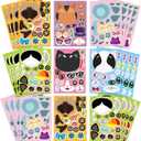 2 x Jovial & Joyful 36 Sheets Create Your Own Cat Stickers, Multicolor Cartoon Cat Themed Kids Stickers, Vinyl Material, Perfect for Scrapbook, Laptop, Water Bottle, Paper, Plastic, Glass Surfaces