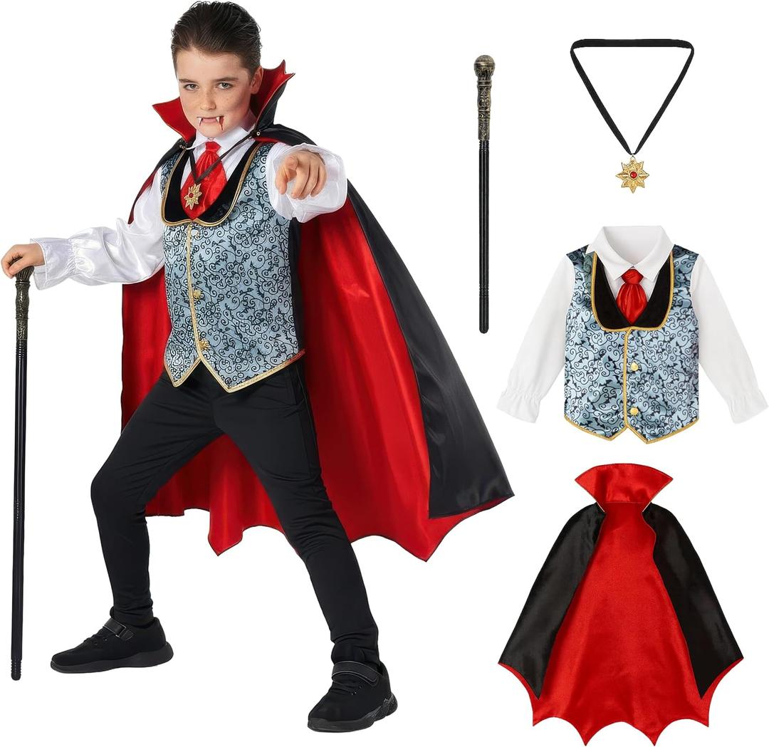 Morph Kids Vampire Costume Boys, Kids Vampire Costume, Boys Halloween Costumes, Vampires Halloween Outfit Kid (4-6 Years)