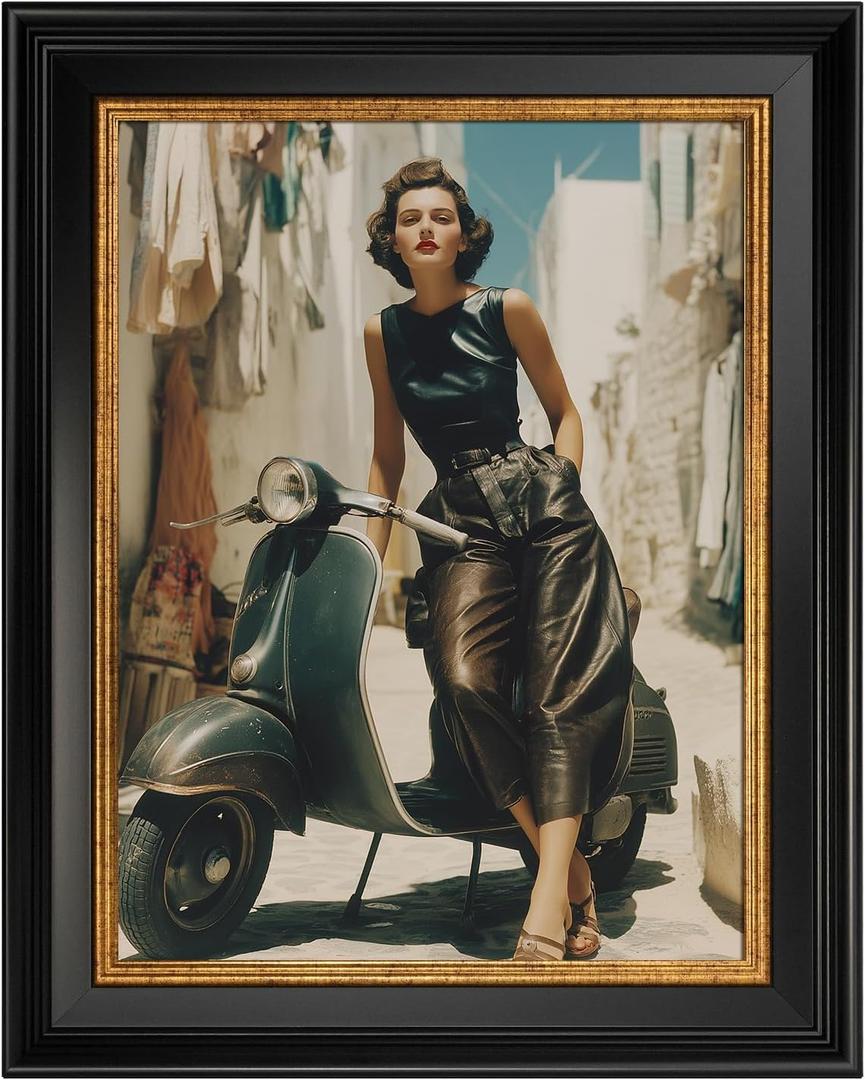 Classic Canvas Frame for 12x16 Oil Paintings Art Prints,Black Gold, 12x16", NO Glass&Backboard