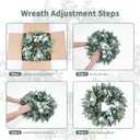 Door Wreath Green Eucalyptus for Front Door Wreaths Spring Summer Wreath Artificial Leaves Wreaths for All Season Home Farmhouse Porch Year Round Outdoor Wall Decorating,20 Inch
